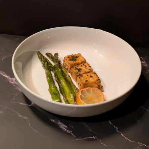 Oven Grilled Asparagus and Tofu